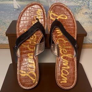 SAM EDELMAN 'Romy' Cork Wedge Thong Sandals - 11M